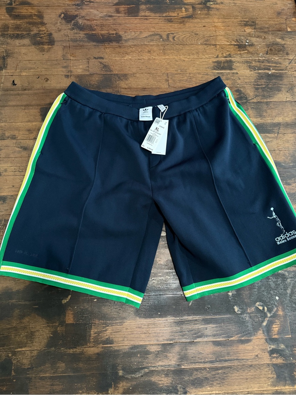 adidas x Wales Bonner Jabbar 3-Stripes Knit Shorts Night Navy JV6042 Size XL NWT